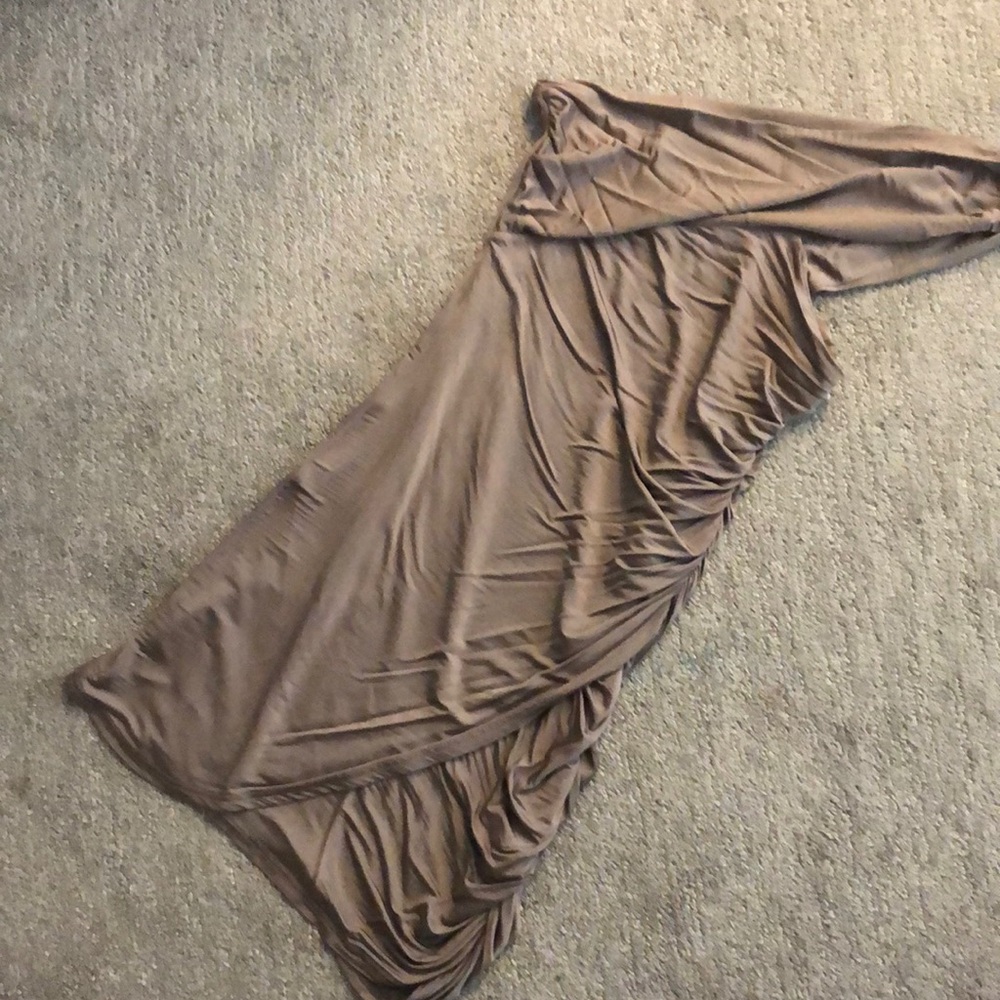 ASOS One-shoulder Dress, Size 8, Color Dark Tan